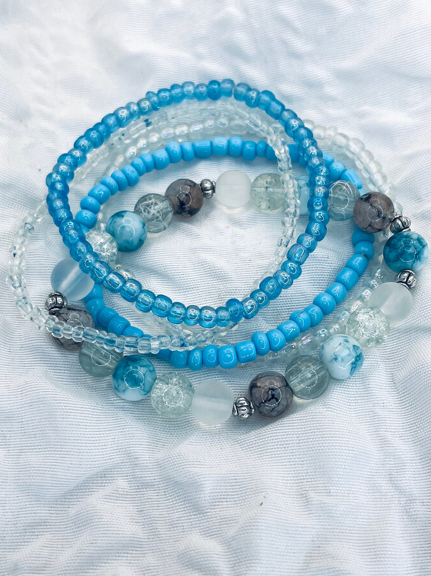 Blue Stacked bracelet set