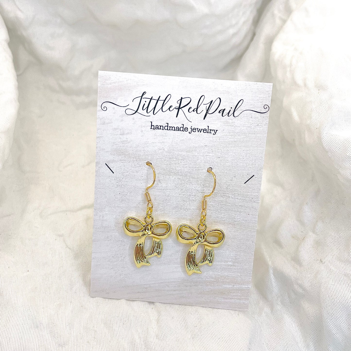 Bow earrings, gold bow jewelry