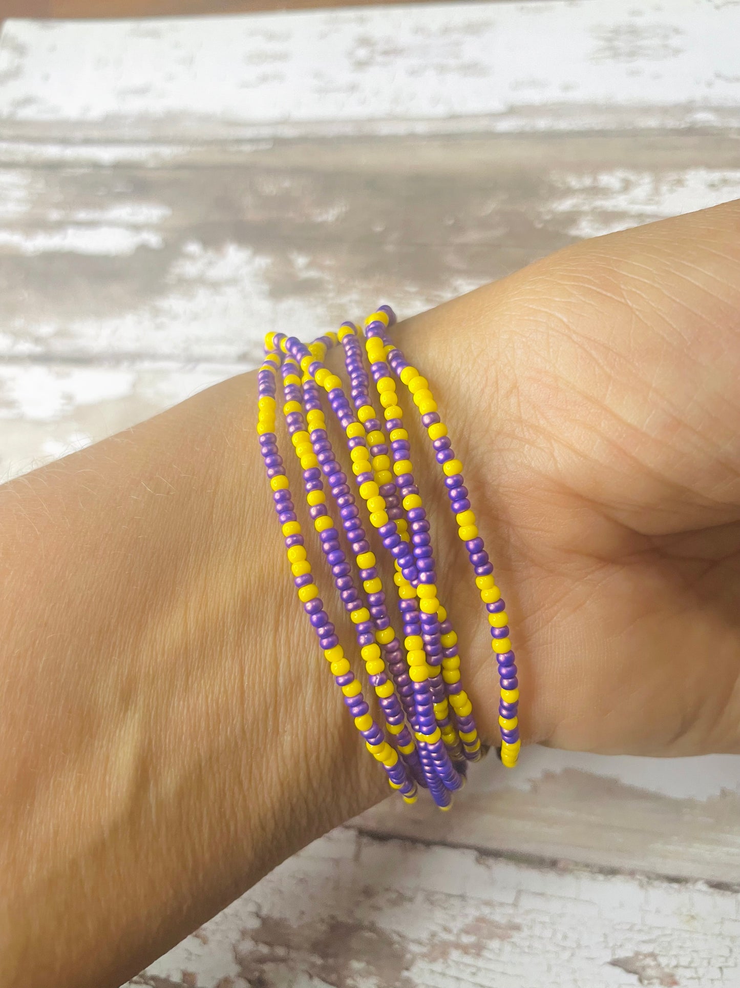 LSU tiny bracelet set, LSU Tigers gift