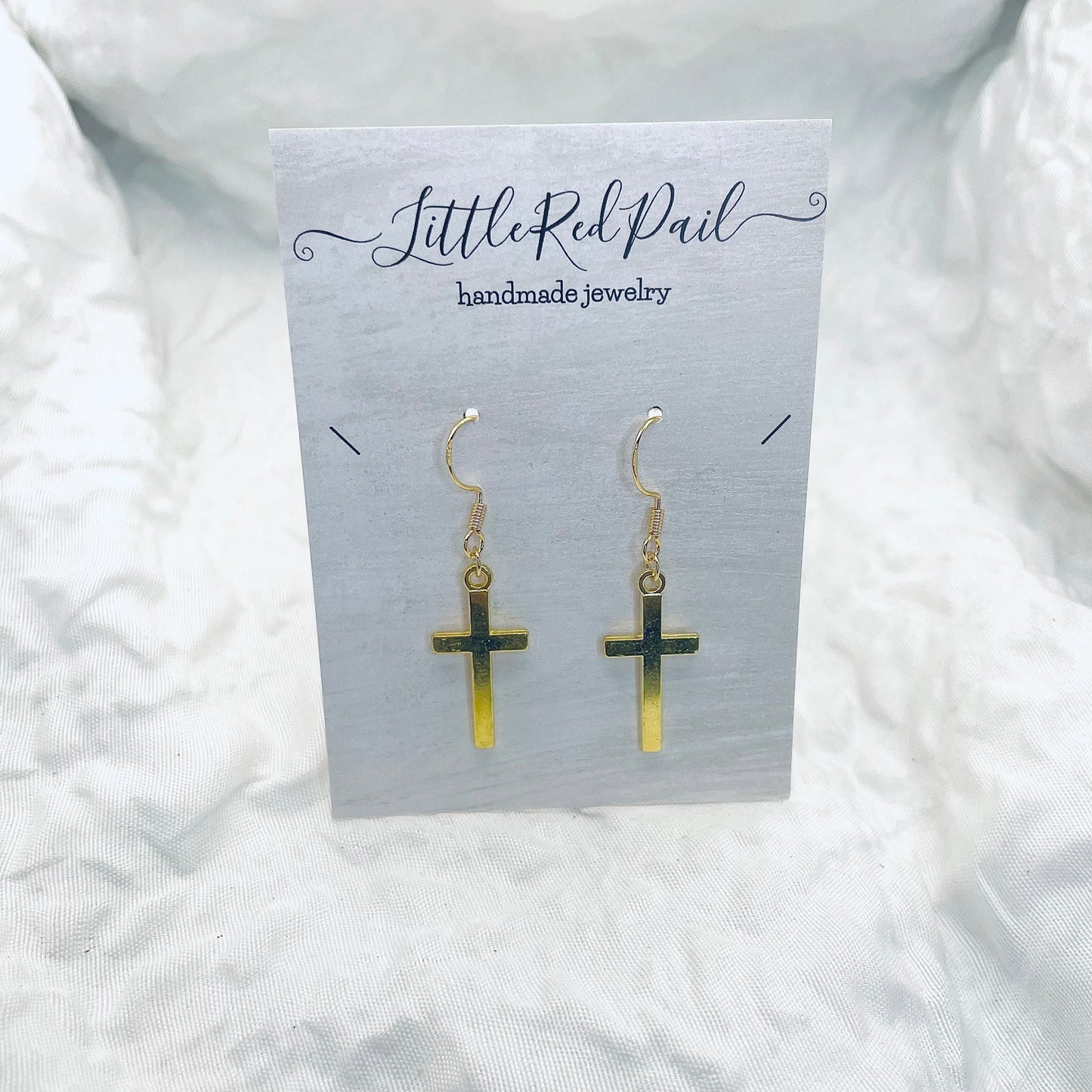 Cross earrings, Gold jewelry