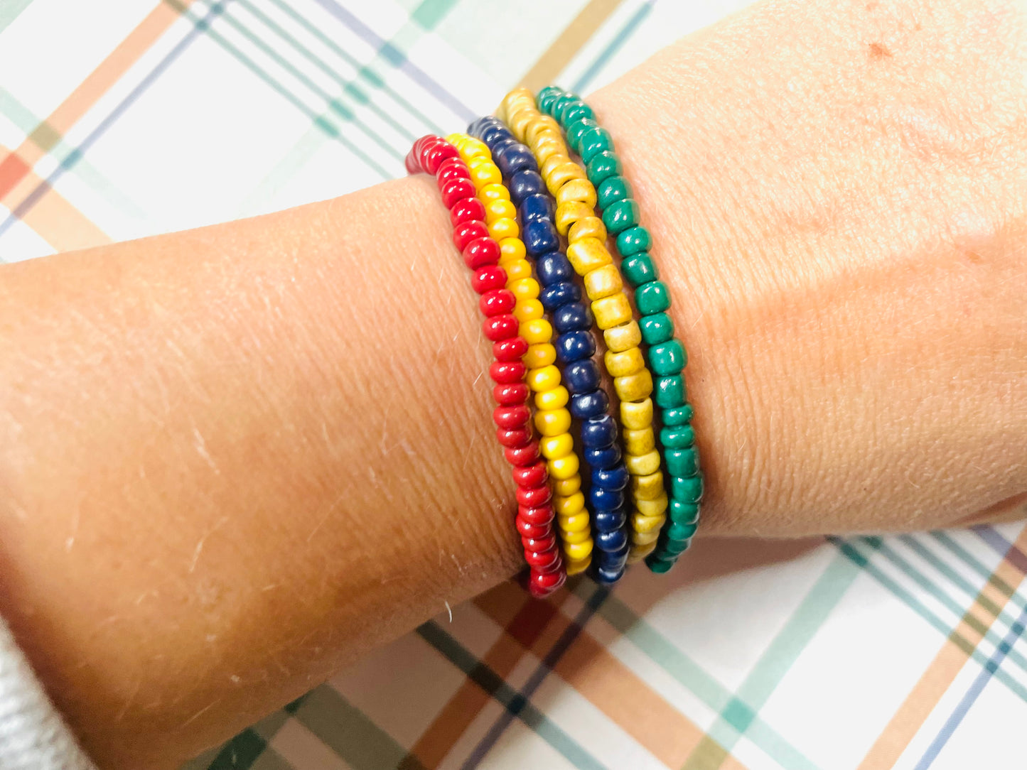 Holiday bracelets fall bracelets trendy bracelets red, green, gold, bluebracelets