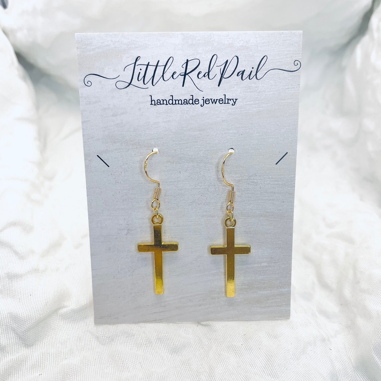 Cross earrings, Gold jewelry