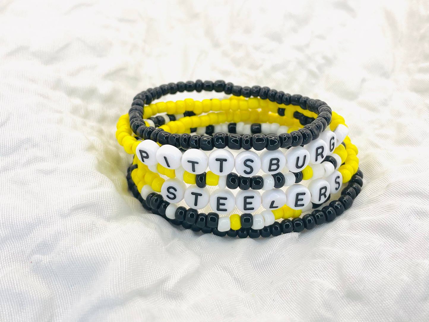 Steelers bracelet set, Pittsburgh Steelers bracelet gift