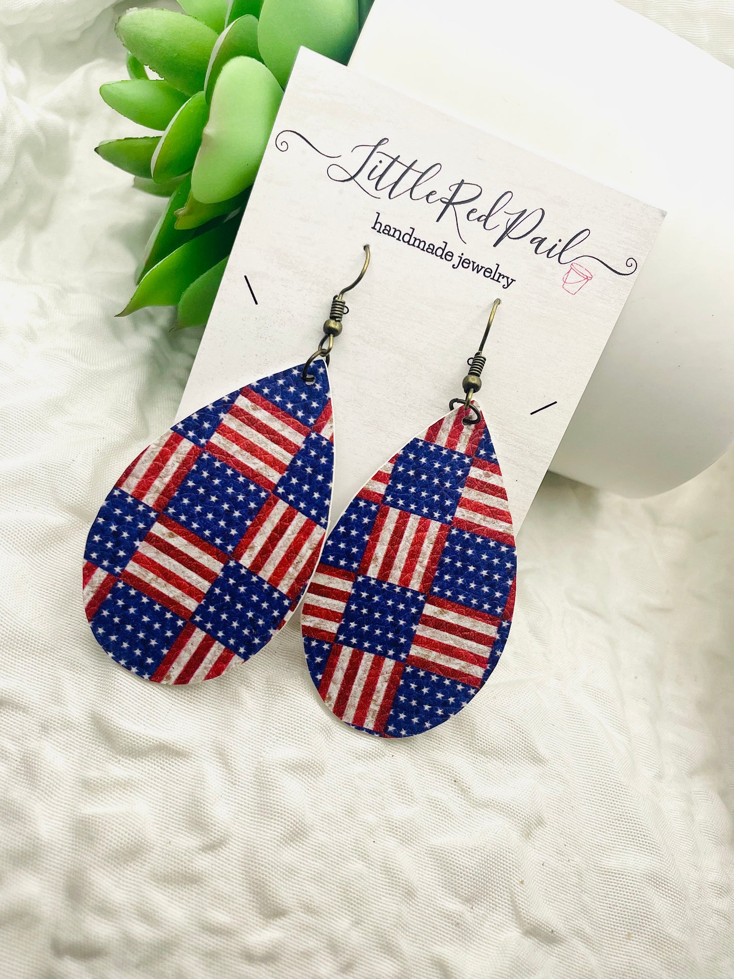 American flag earrings, 4th of July Patriotic earrings,