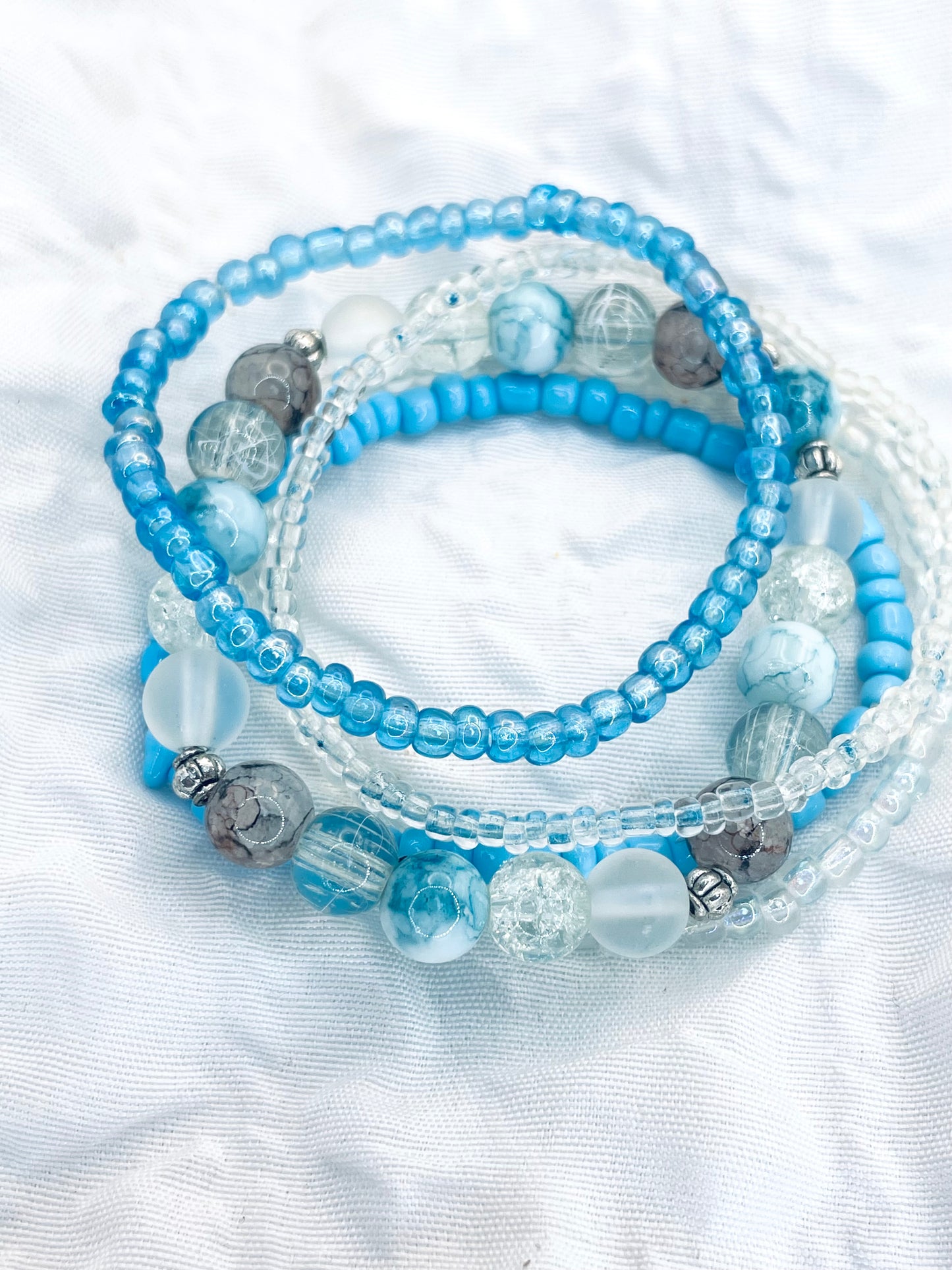Blue Stacked bracelet set