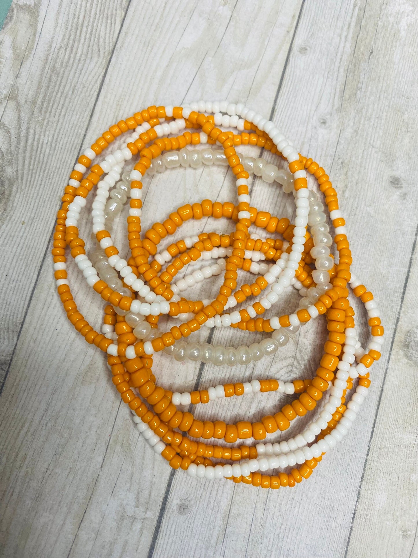 Vols bracelet set Tennessee Volunteers fan bracelets UT game day wear orange white