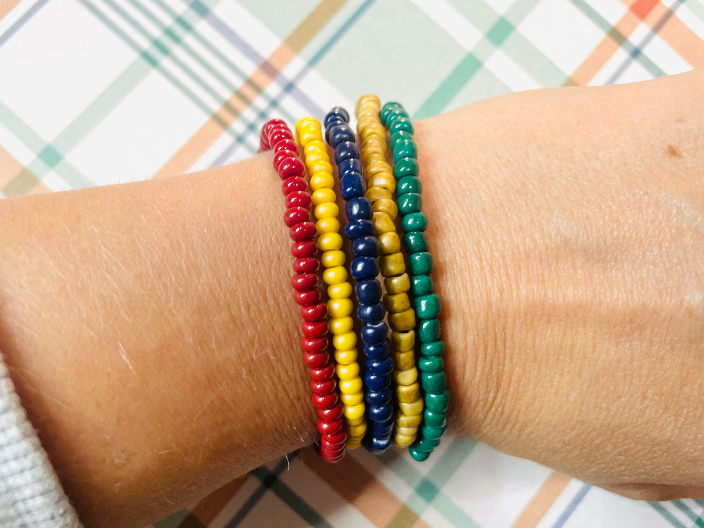 Holiday bracelets fall bracelets trendy bracelets red, green, gold, bluebracelets