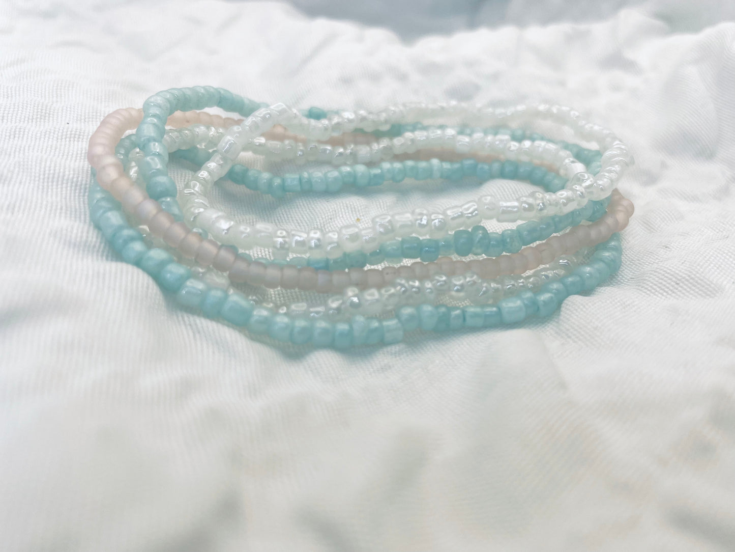 Pastel Beach bracelets, summer bracelets, pink and blue bracelets