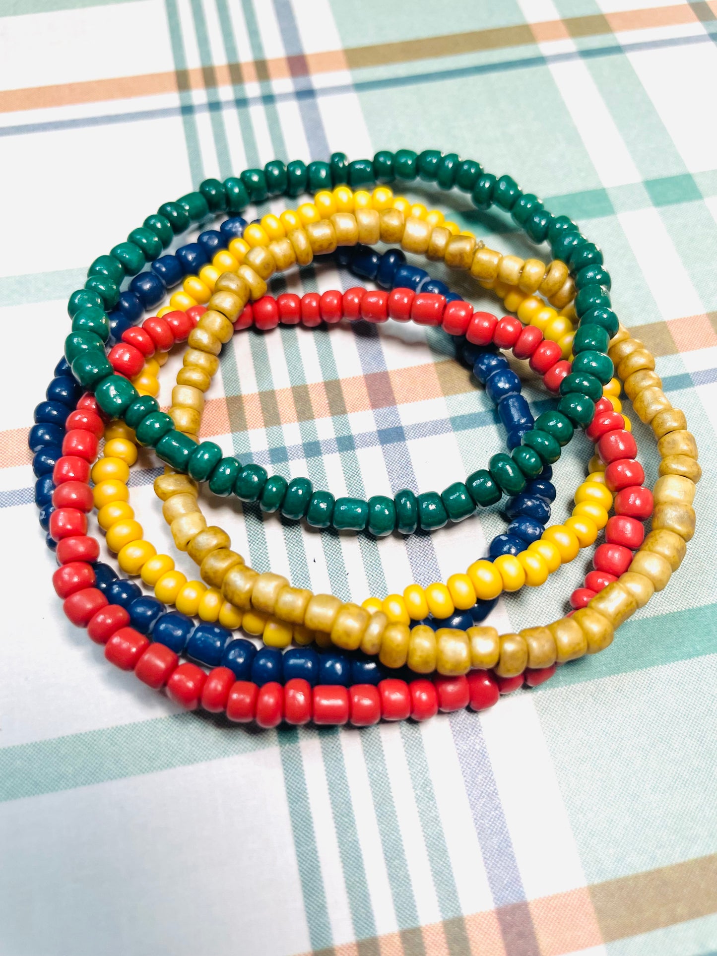 Holiday bracelets fall bracelets trendy bracelets green, gold, mustard bracelets