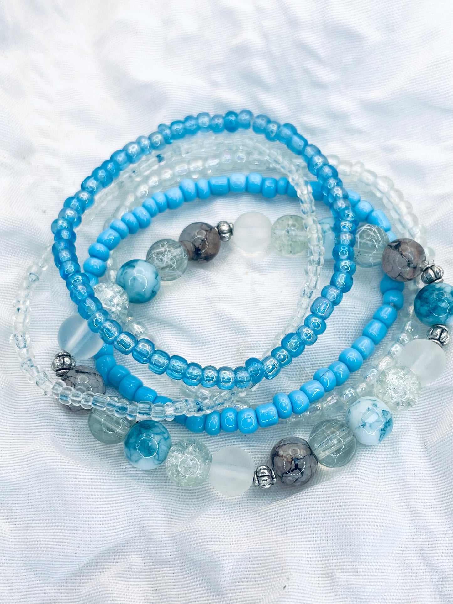 Blue Stacked bracelet set