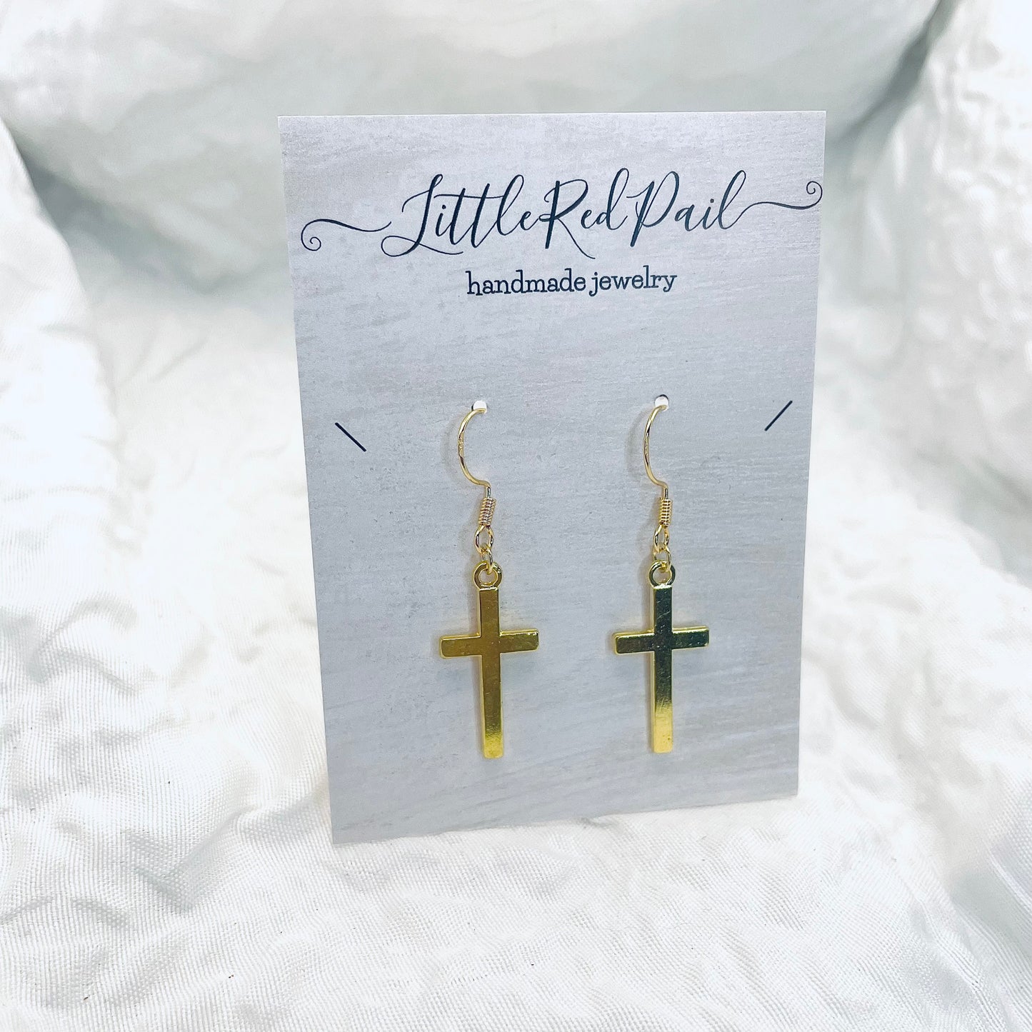 Cross earrings, Gold jewelry