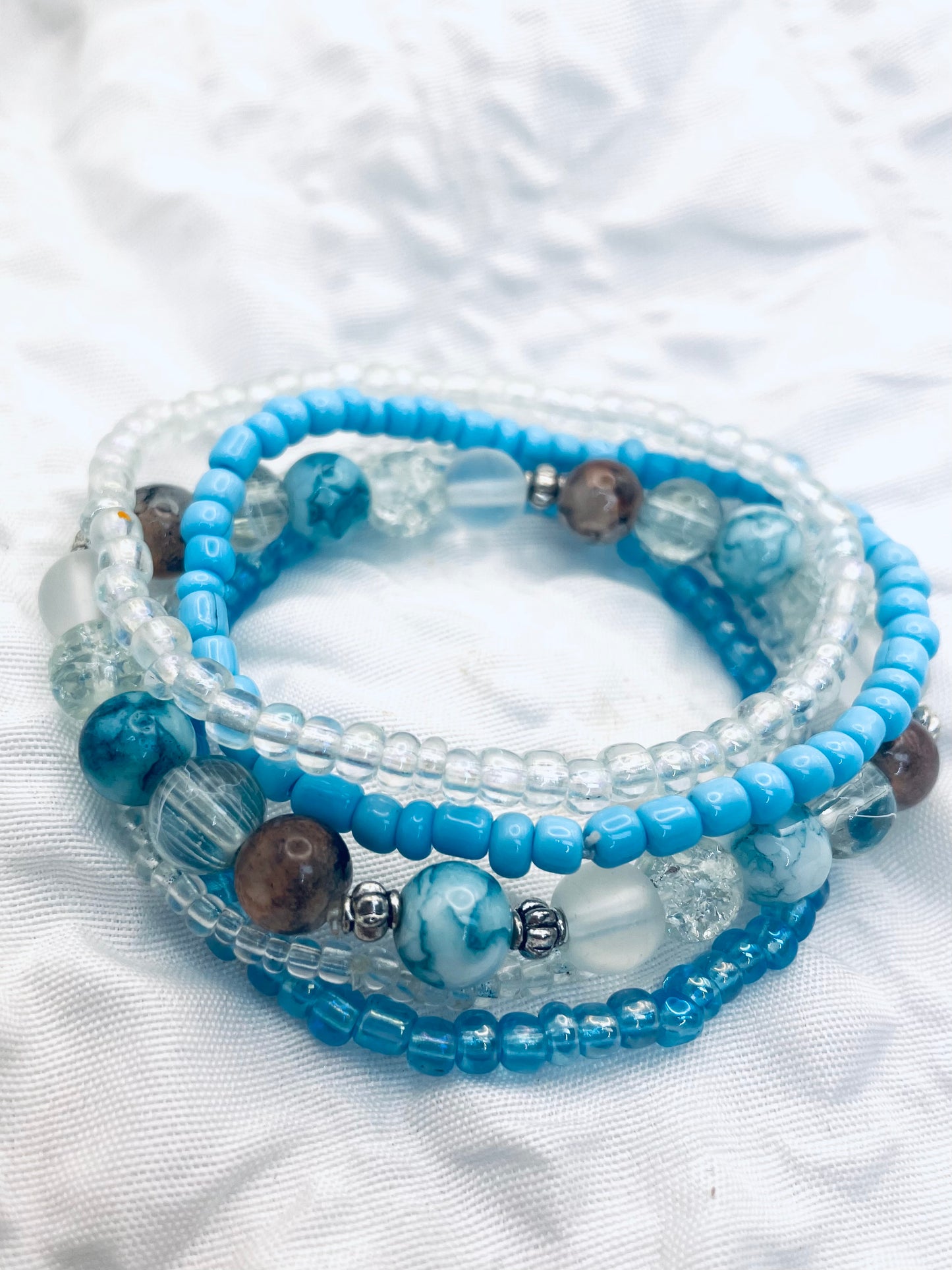Blue Stacked bracelet set