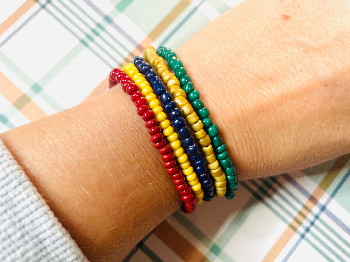 Holiday bracelets fall bracelets trendy bracelets red, green, gold, bluebracelets