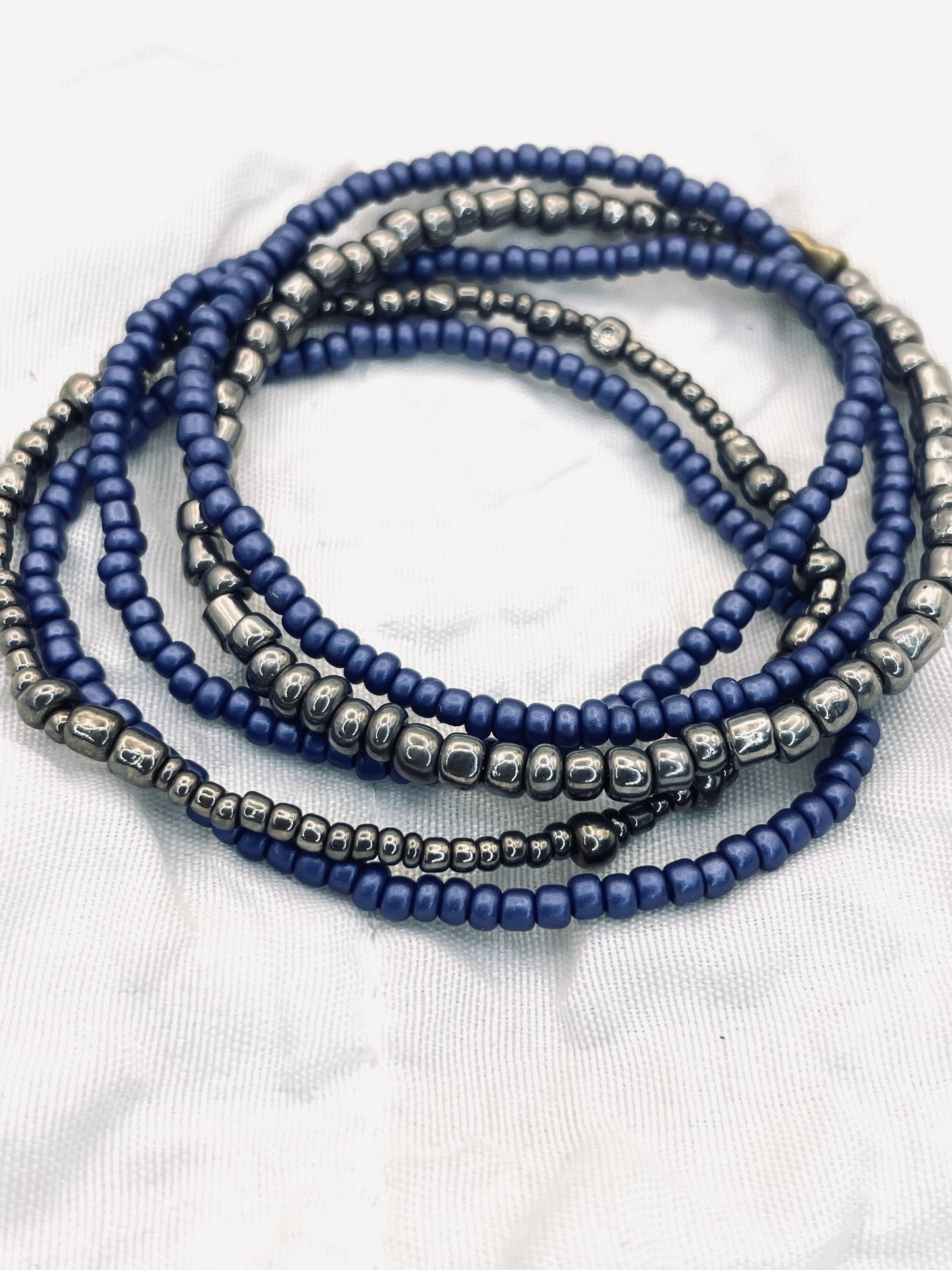 Blue and silver bracelets gunmetal and blue bracelet stack everyday bracelets