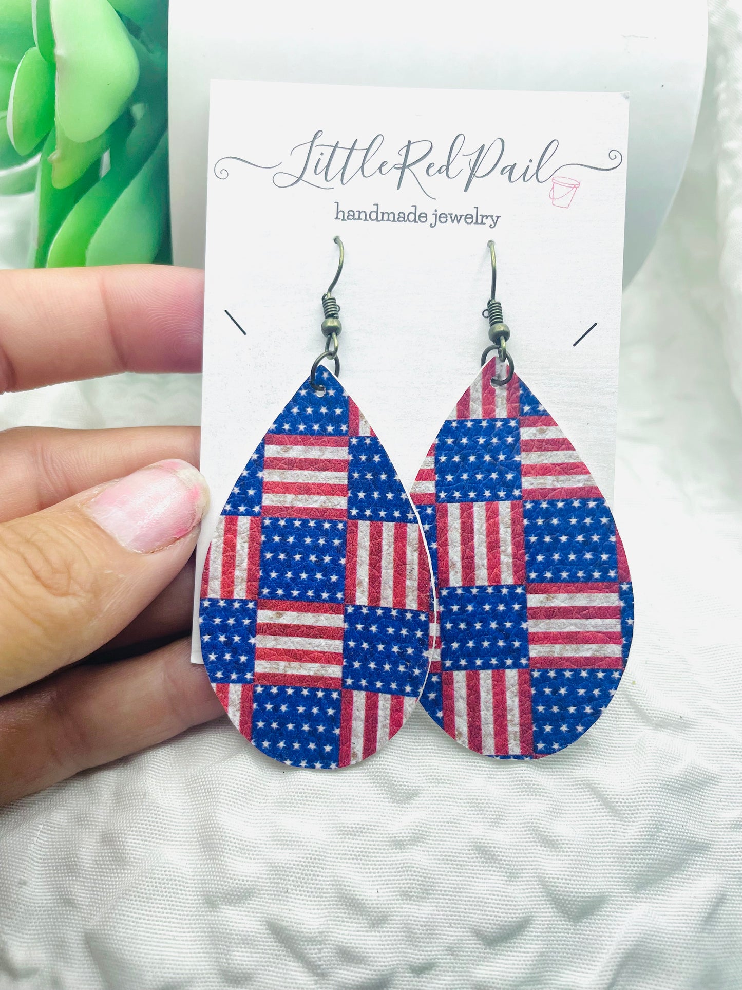 American flag earrings, 4th of July Patriotic earrings,