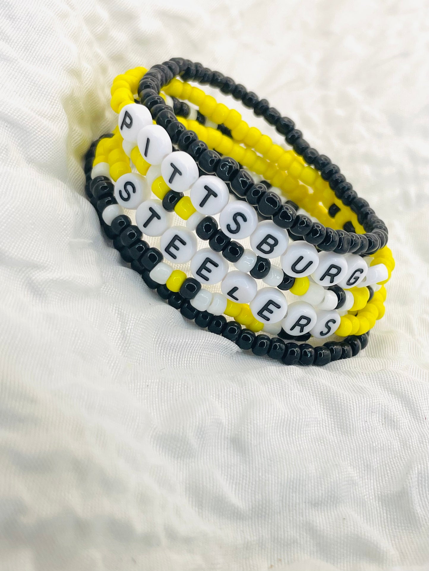 Steelers bracelet set, Pittsburgh Steelers bracelet gift