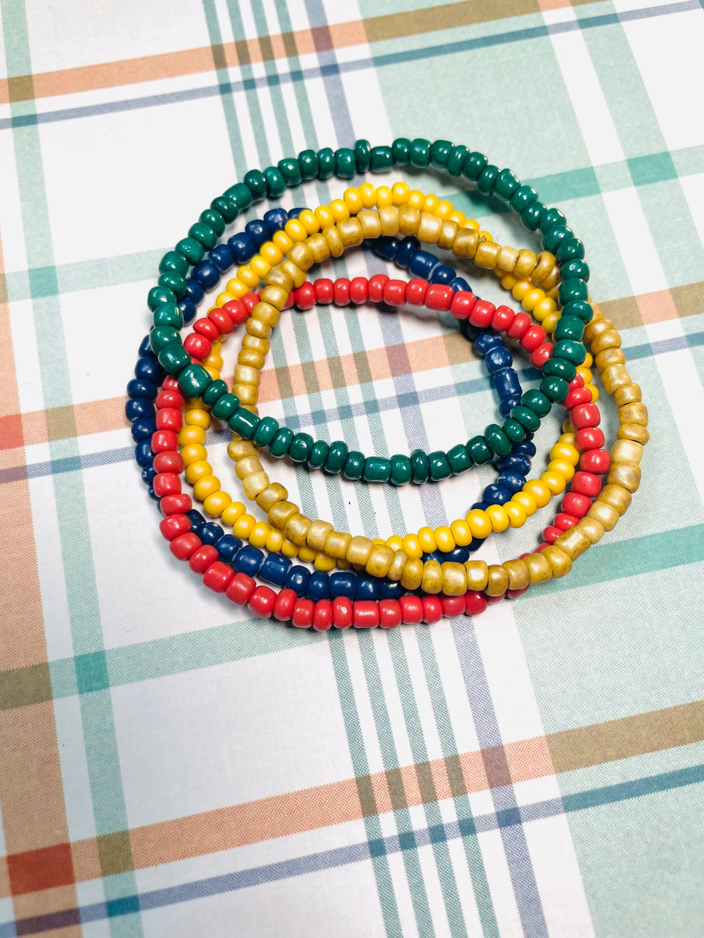 Holiday bracelets fall bracelets trendy bracelets green, gold, mustard bracelets