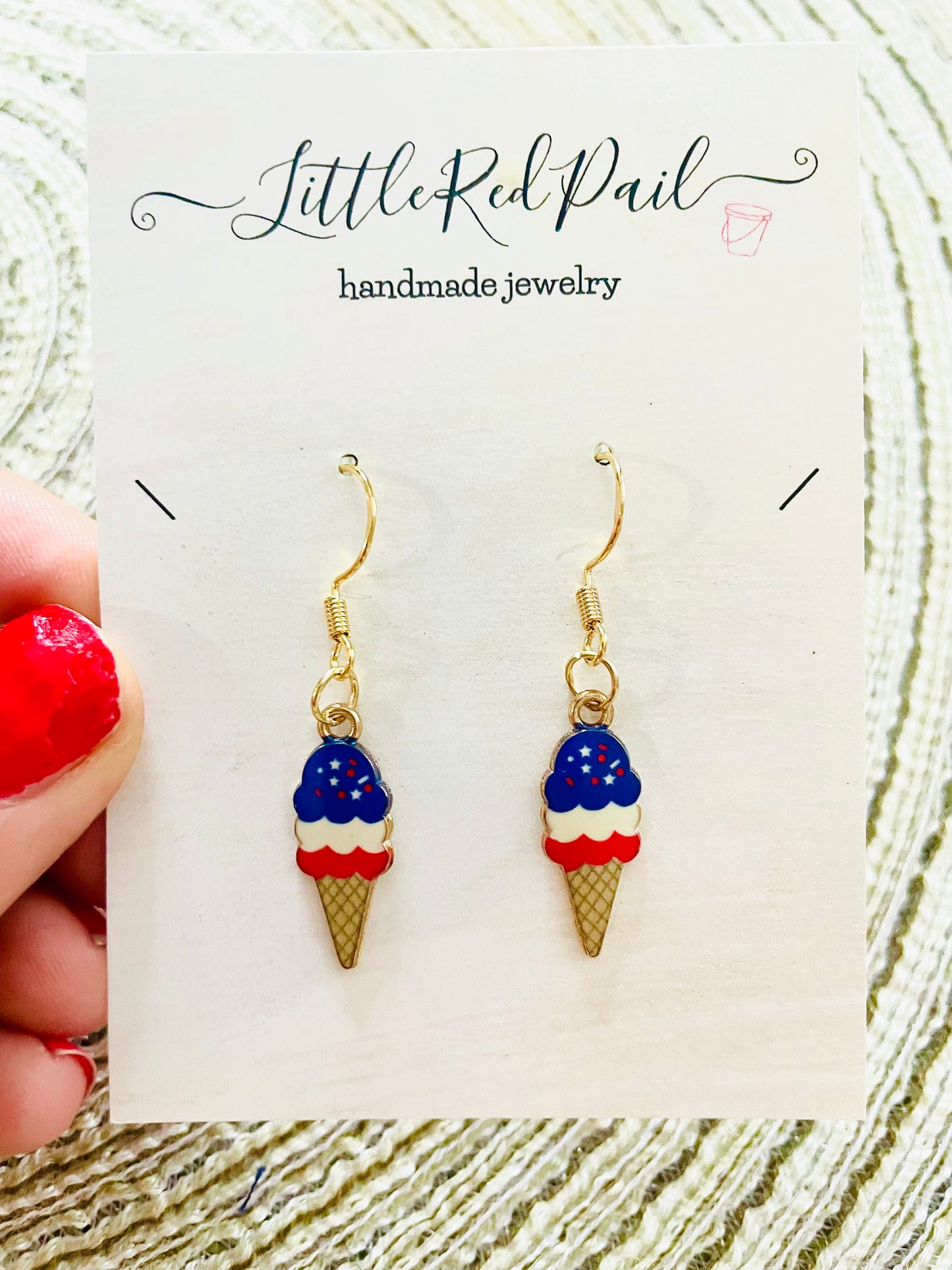 Flag earrings, patriotic earrings, 4th of July earrings