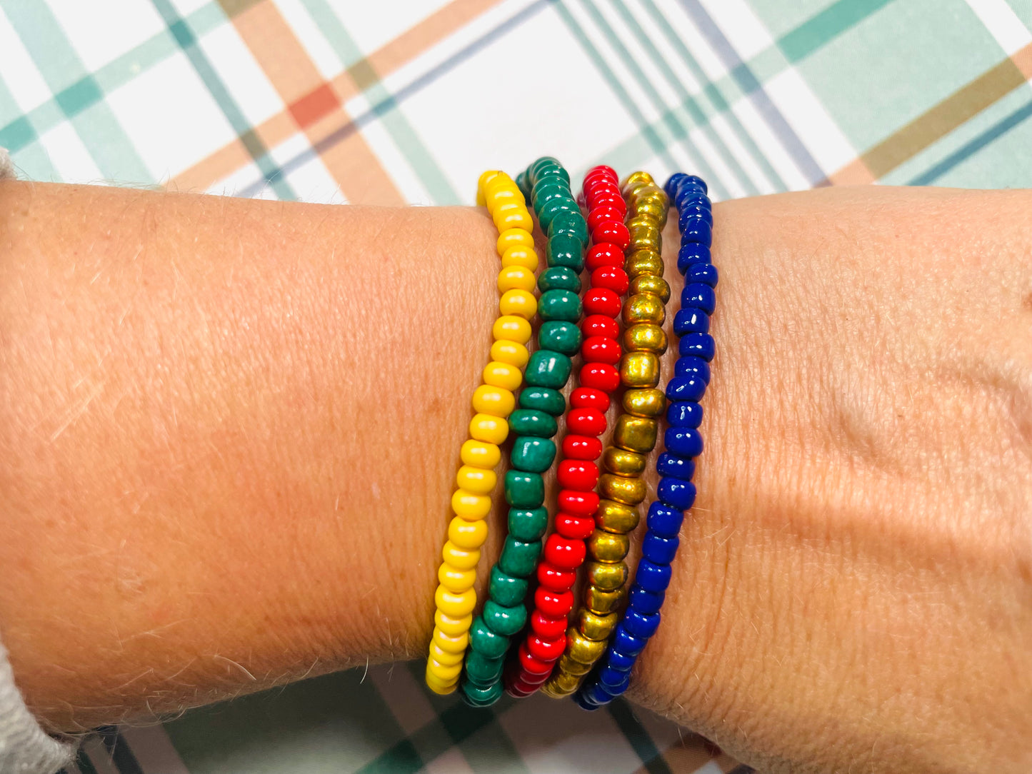 Holiday bracelets fall bracelets trendy bracelets red, green, gold, bluebracelets