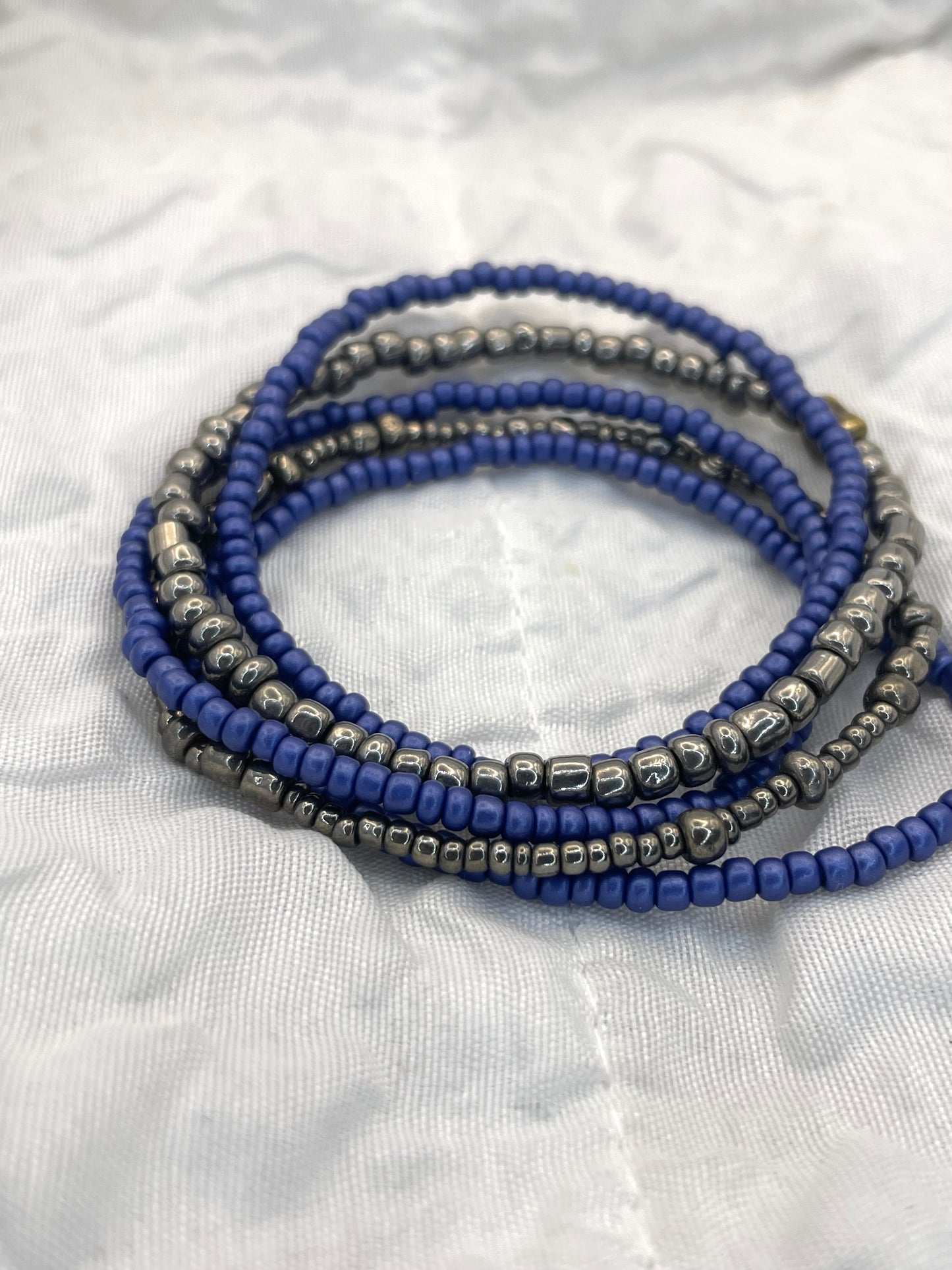 Blue and silver bracelets gunmetal and blue bracelet stack everyday bracelets