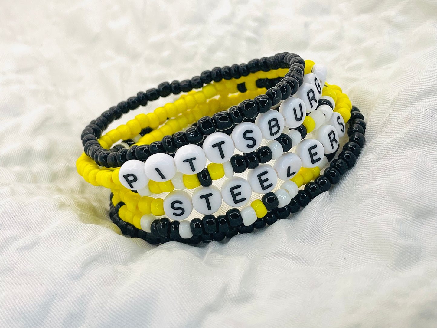 Steelers bracelet set, Pittsburgh Steelers bracelet gift