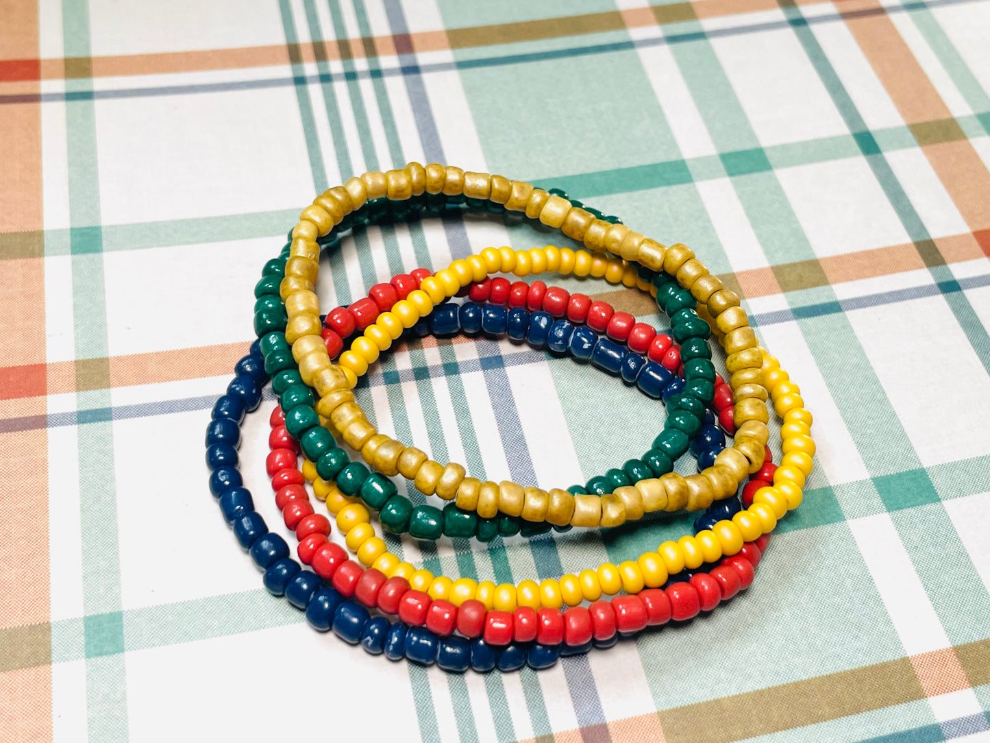 Holiday bracelets fall bracelets trendy bracelets green, gold, mustard bracelets