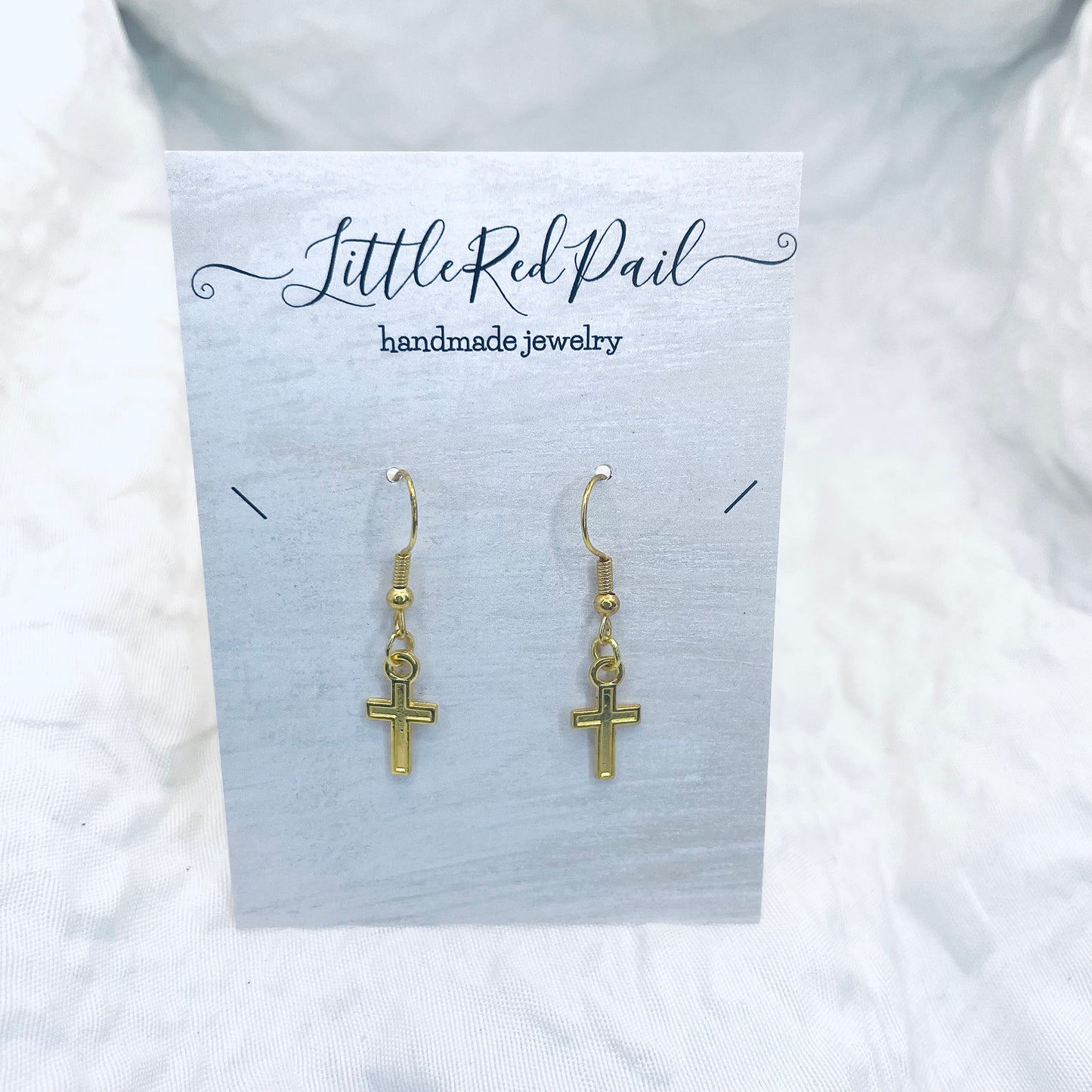 Cross earrings, Gold jewelry