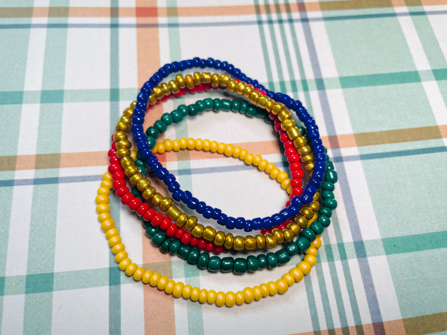 Holiday bracelets fall bracelets trendy bracelets red, green, gold, bluebracelets