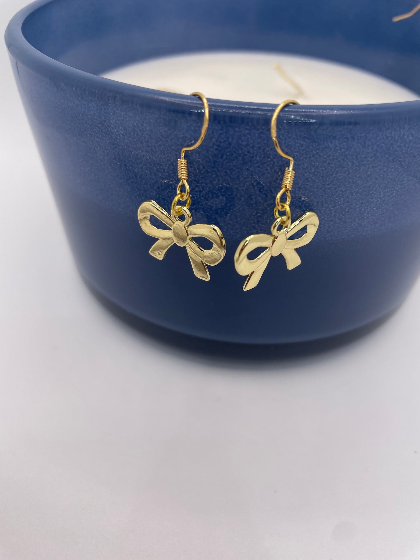 Bow earrings, gold bow jewelry