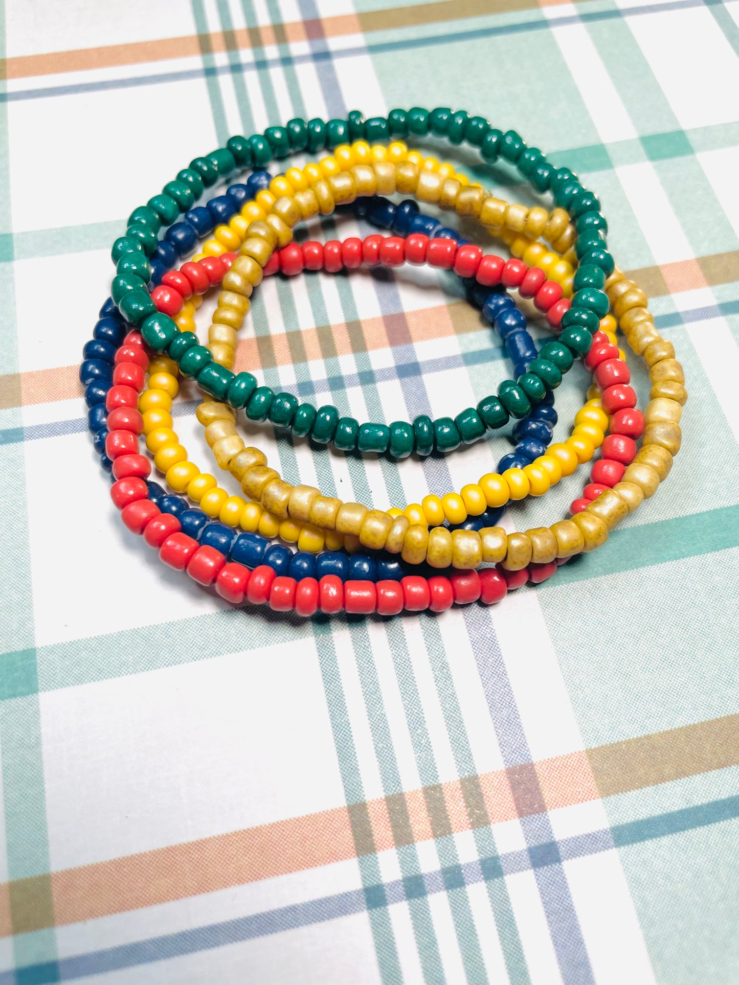Holiday bracelets fall bracelets trendy bracelets green, gold, mustard bracelets