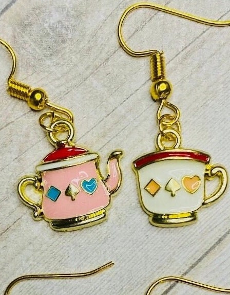 Tea pot or tea cup spill the tea necklace or earrings