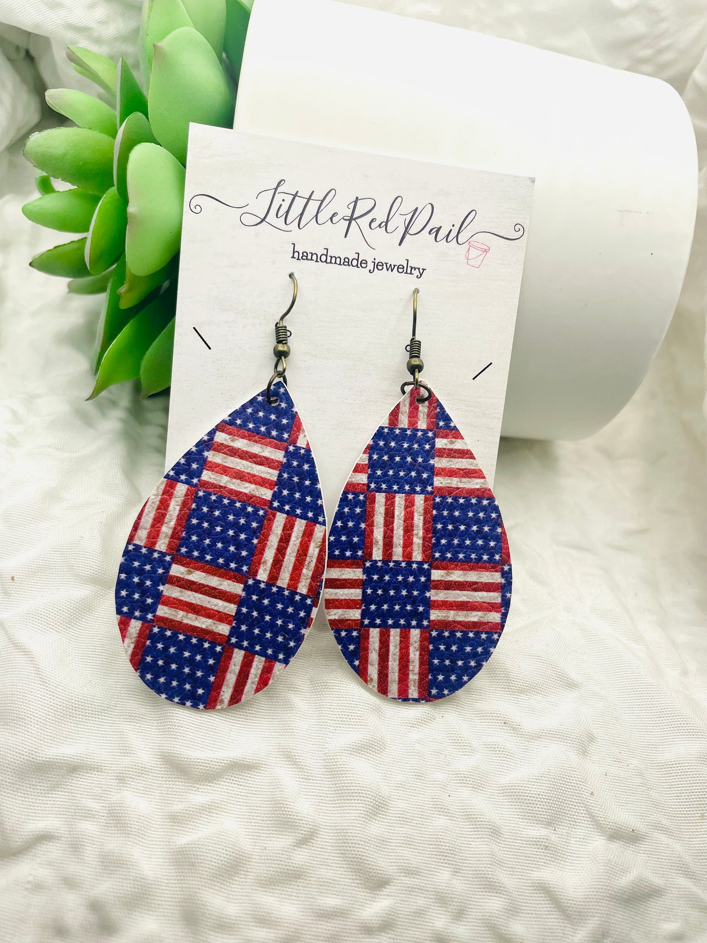 American flag earrings, 4th of July Patriotic earrings,