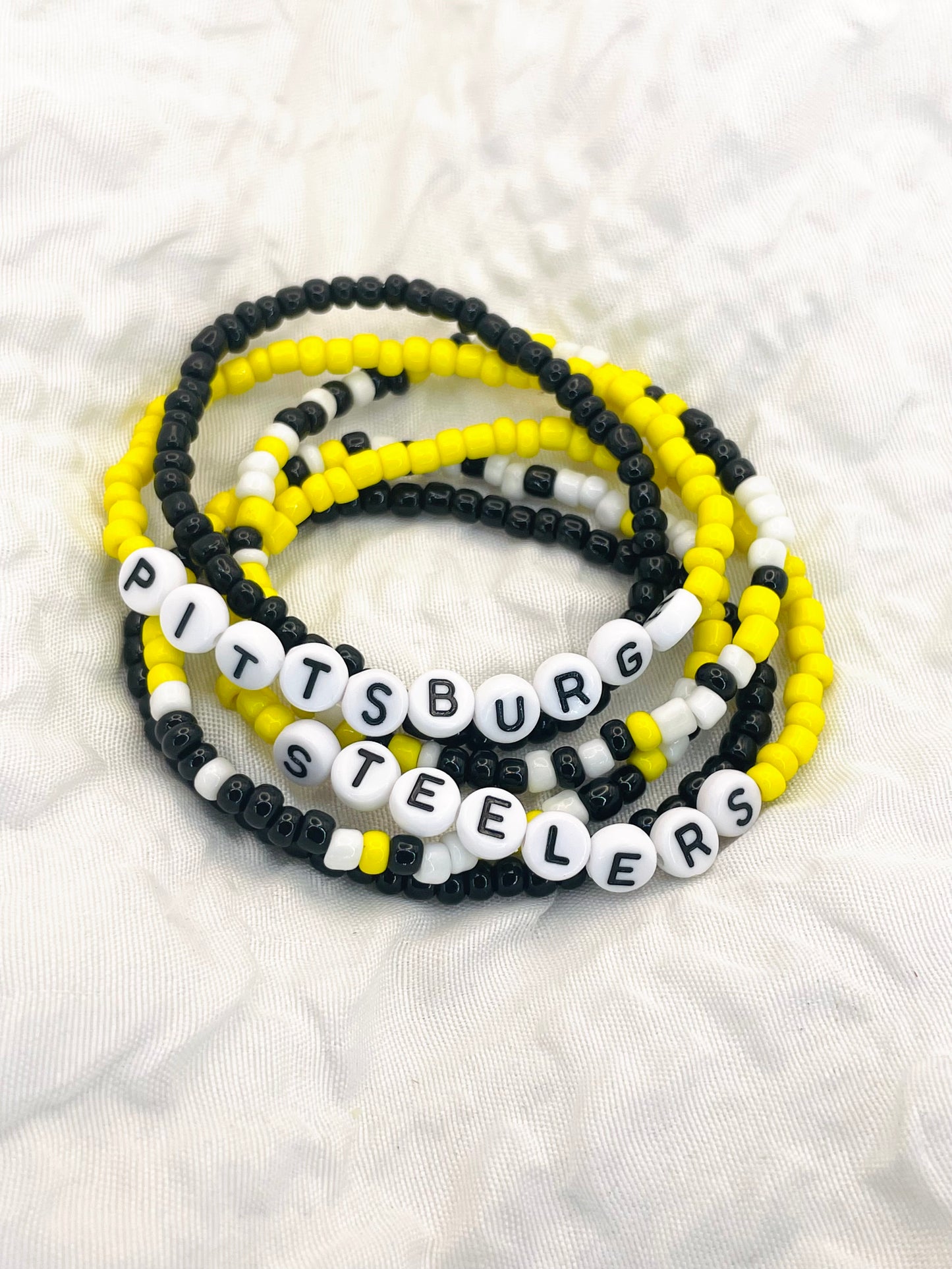 Steelers bracelet set, Pittsburgh Steelers bracelet gift