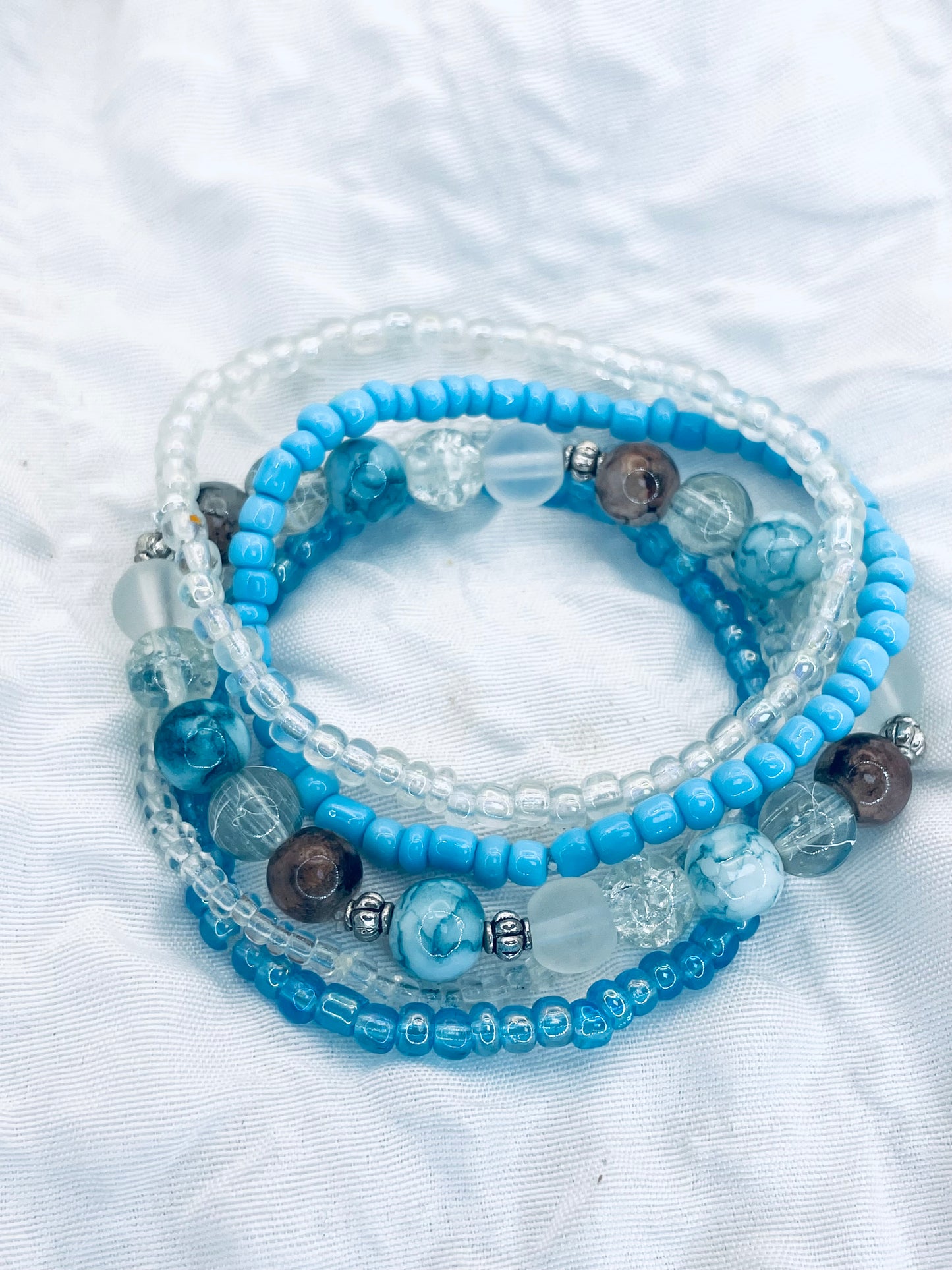 Blue Stacked bracelet set