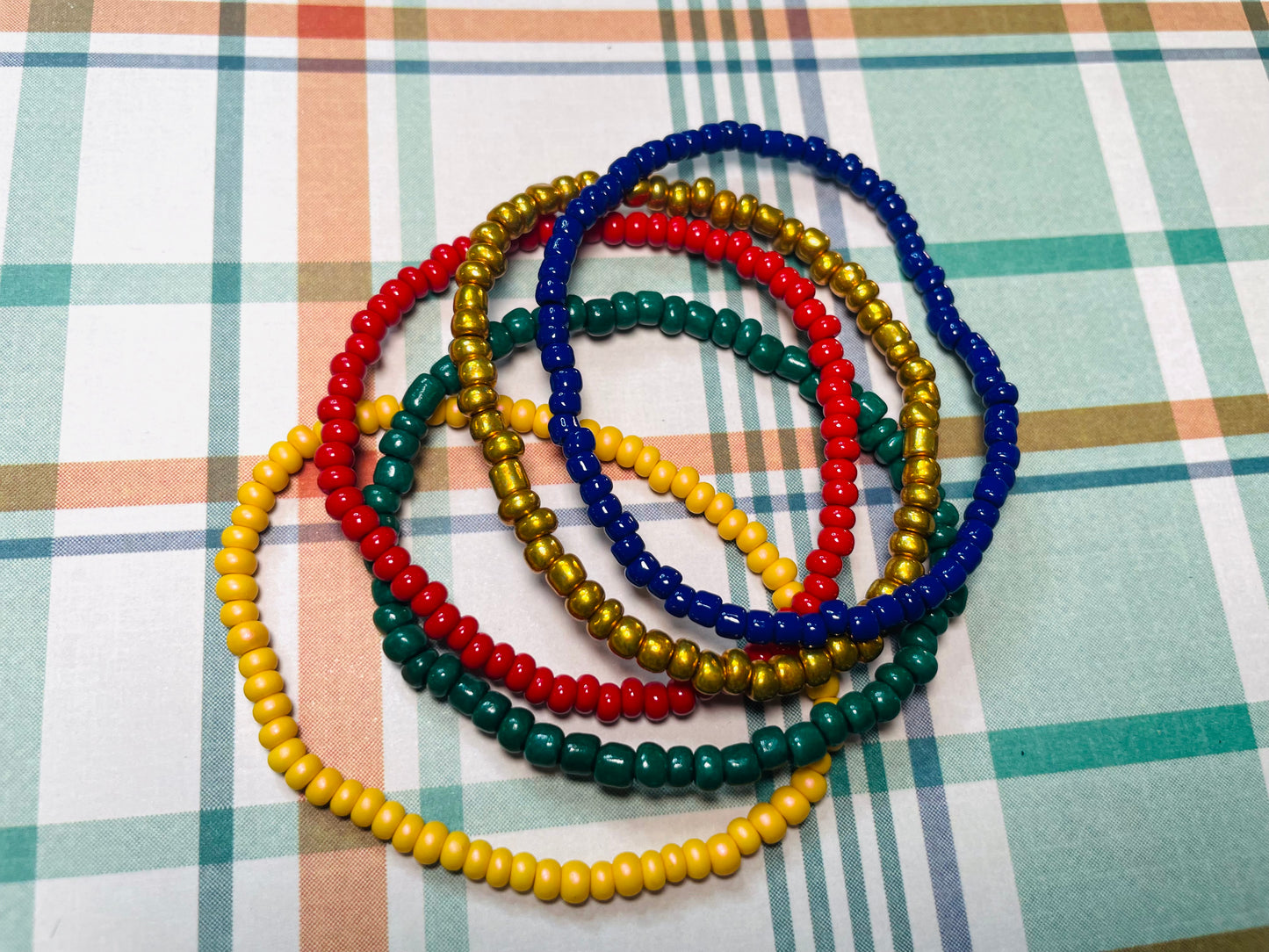 Holiday bracelets fall bracelets trendy bracelets red, green, gold, bluebracelets