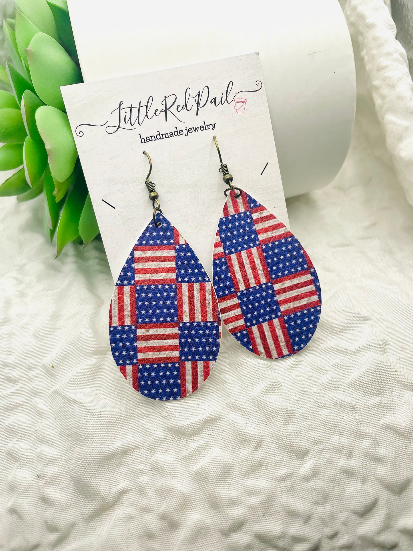 American flag earrings, 4th of July Patriotic earrings,