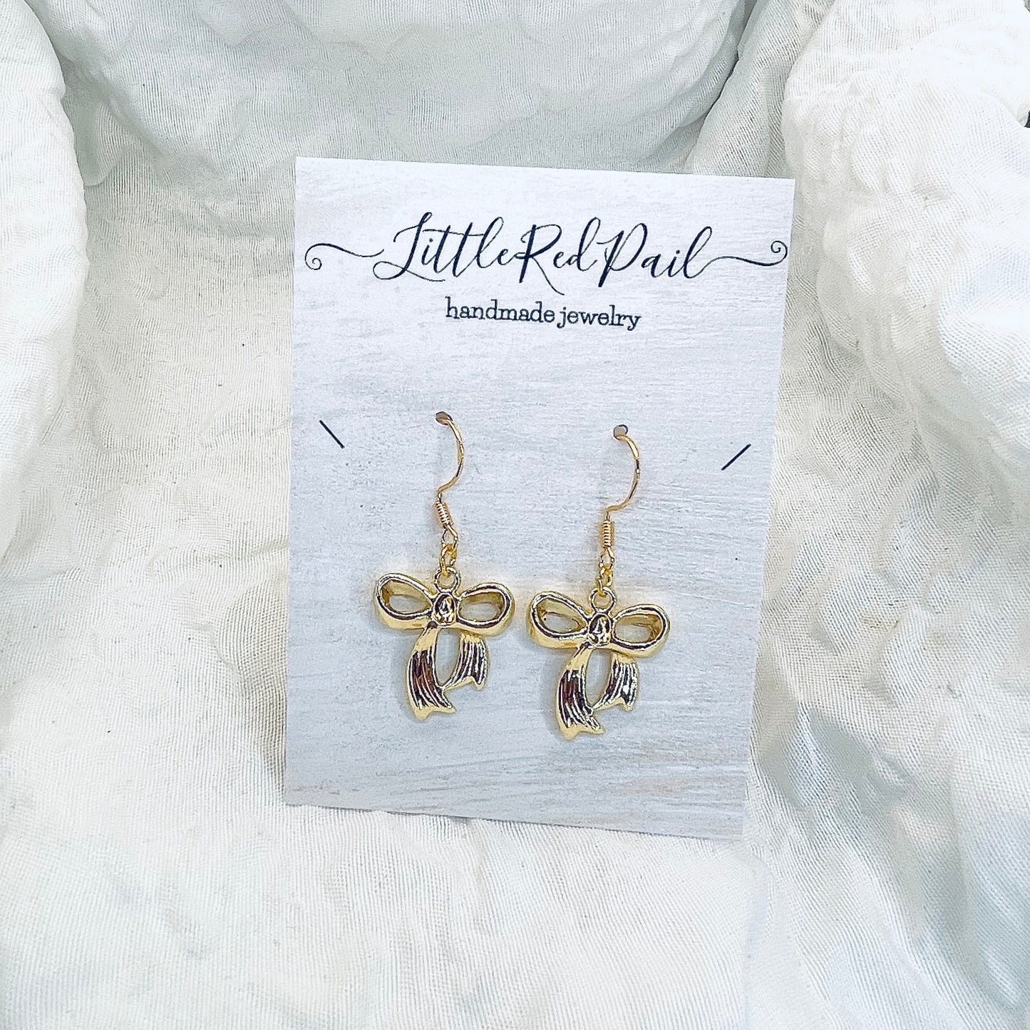Bow earrings, gold bow jewelry