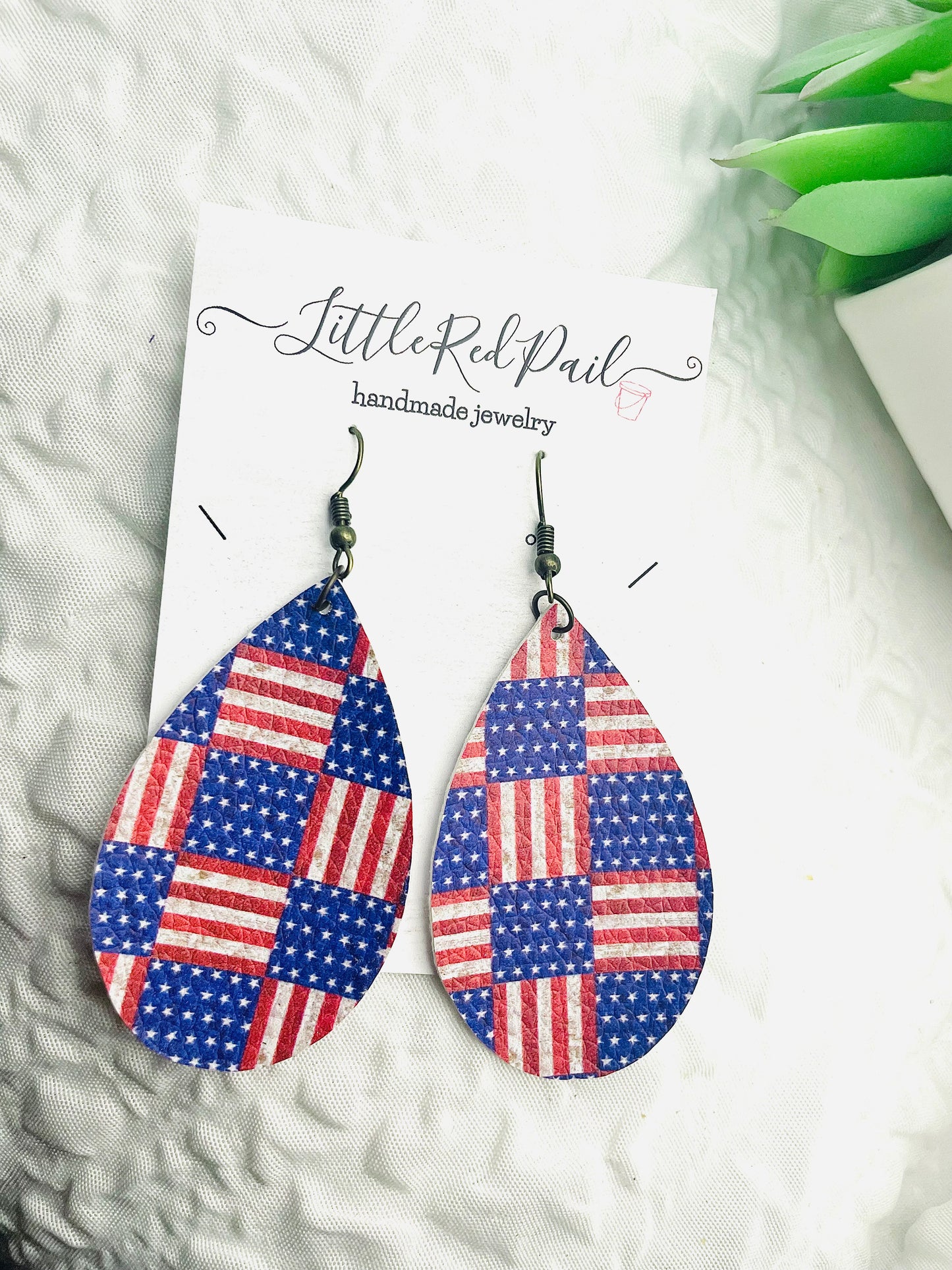 American flag earrings, 4th of July Patriotic earrings,