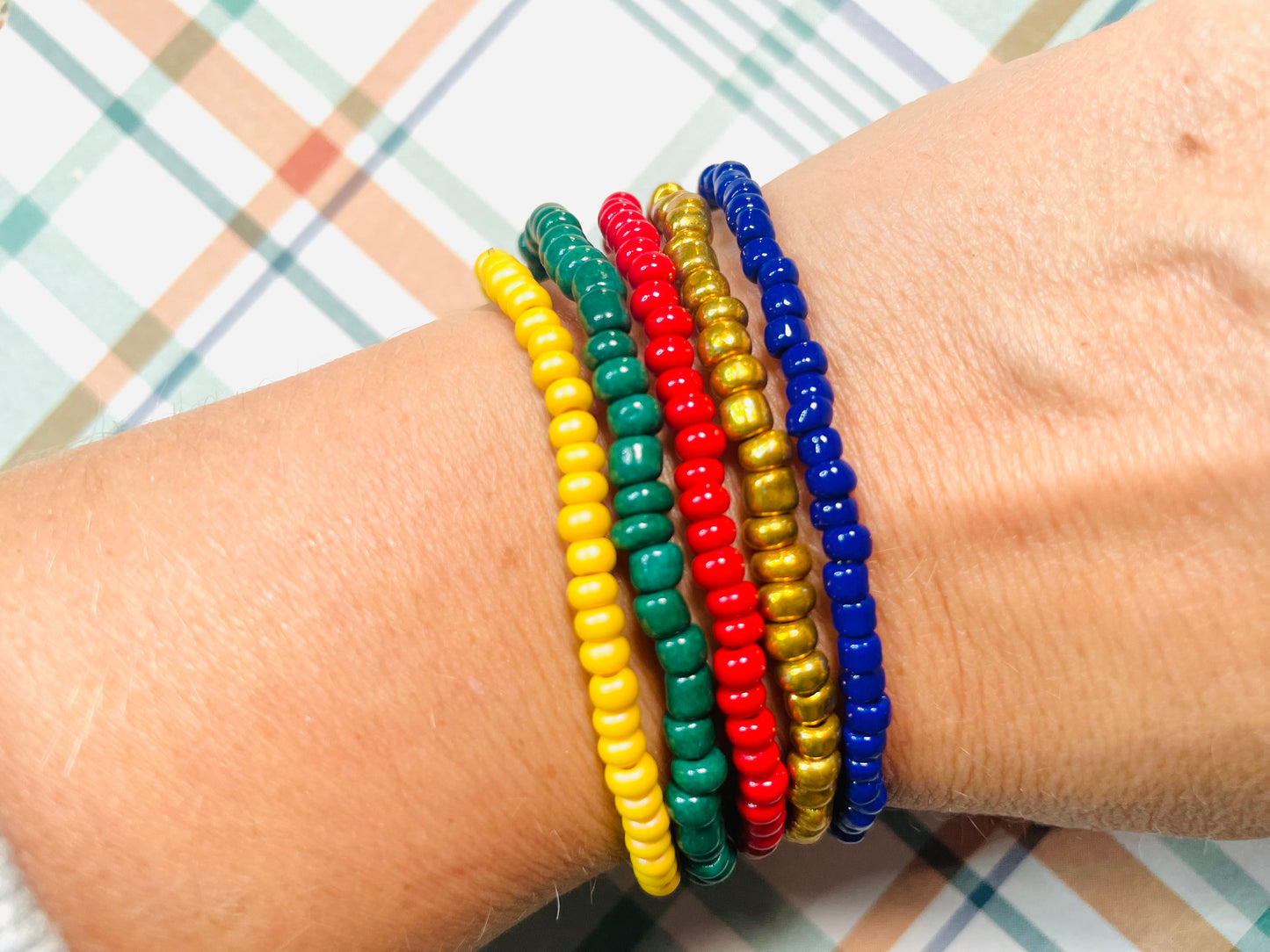 Holiday bracelets fall bracelets trendy bracelets red, green, gold, bluebracelets