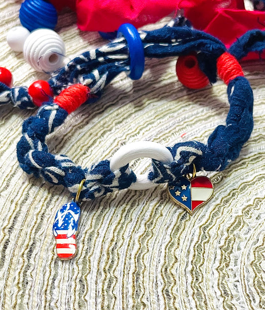 Bandana wrap charm bracelet