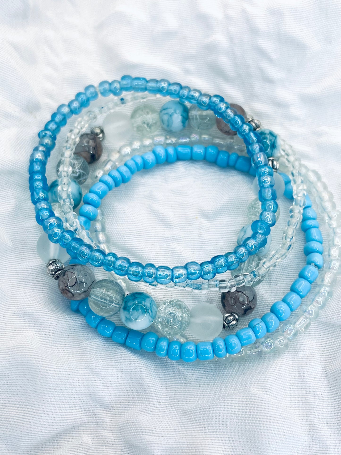 Blue Stacked bracelet set