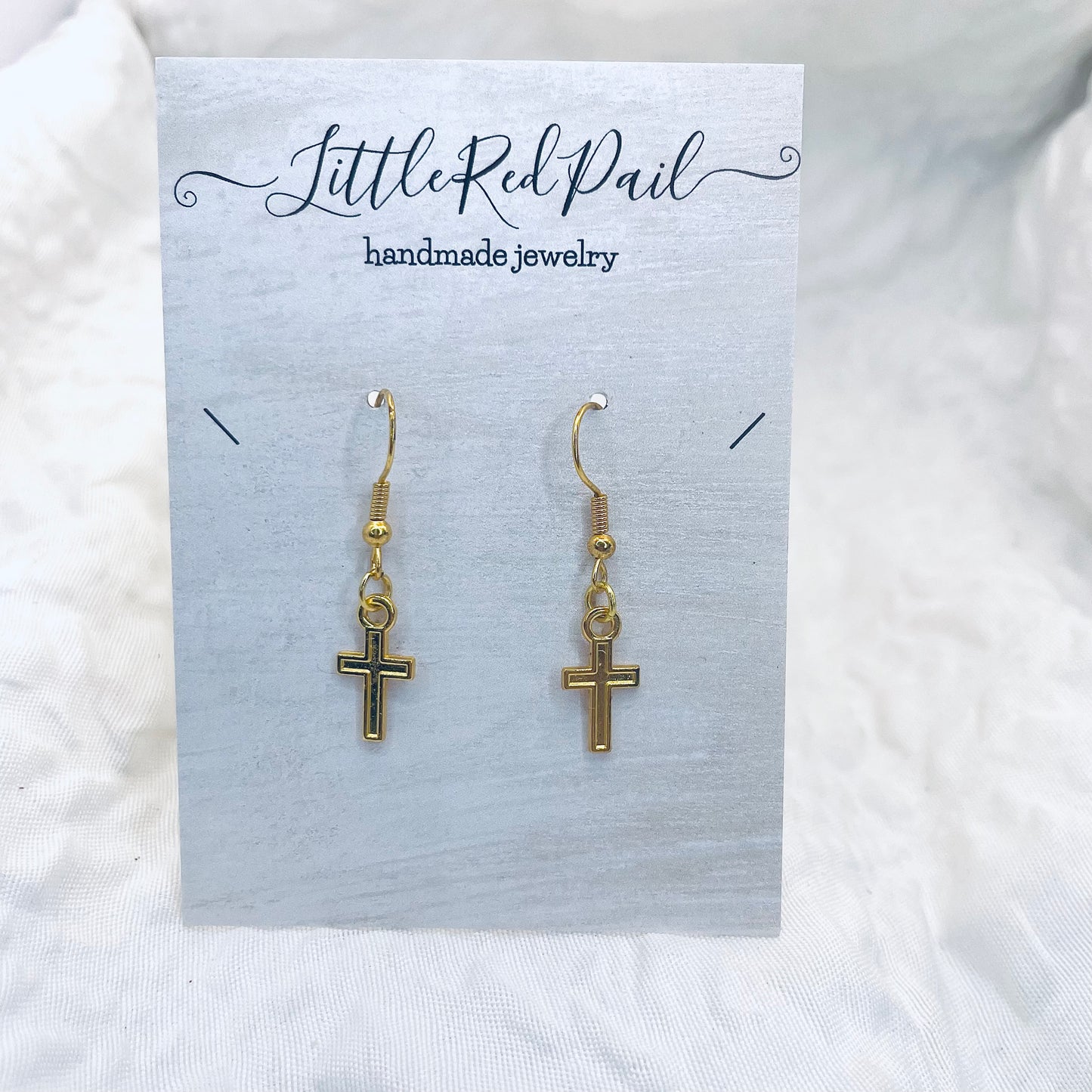 Cross earrings, Gold jewelry