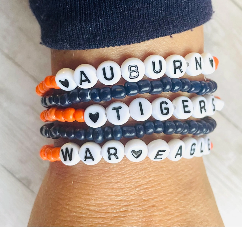 Auburn bracelet set, Auburn Tigers gift set, War Eagle gift