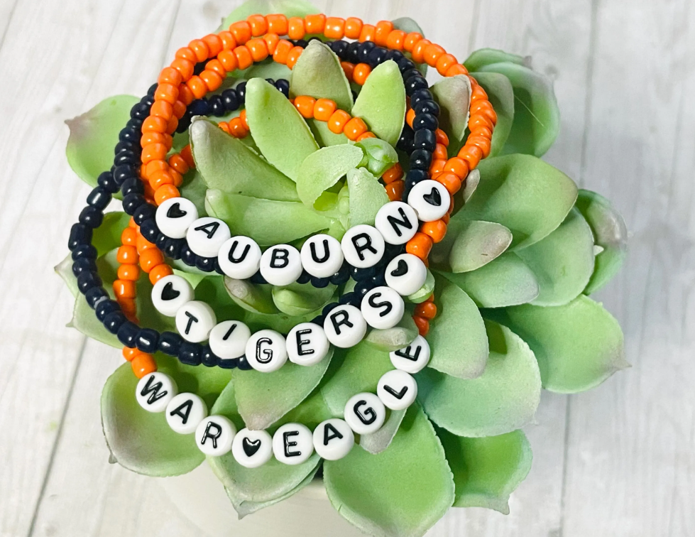 Auburn bracelet set, Auburn Tigers gift set, War Eagle gift