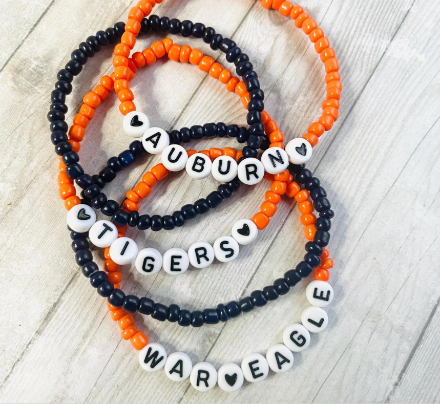 Auburn bracelet set, Auburn Tigers gift set, War Eagle gift