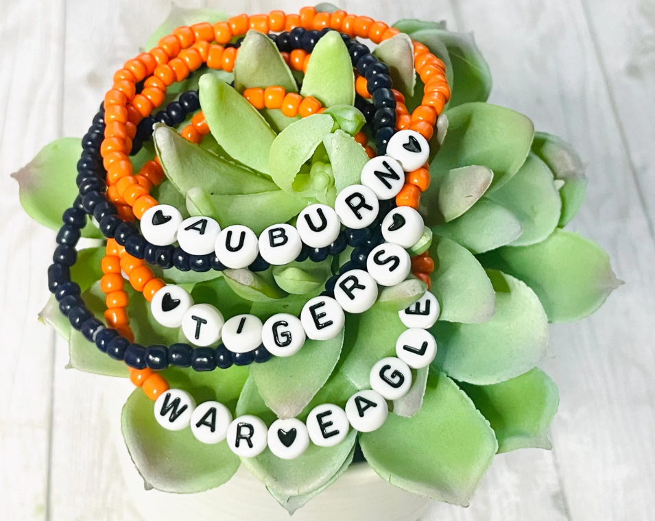 Auburn bracelet set, Auburn Tigers gift set, War Eagle gift