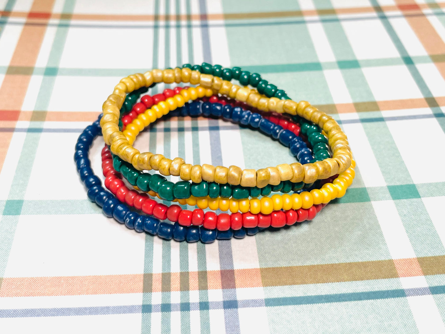 Holiday bracelets fall bracelets trendy bracelets green, gold, mustard bracelets