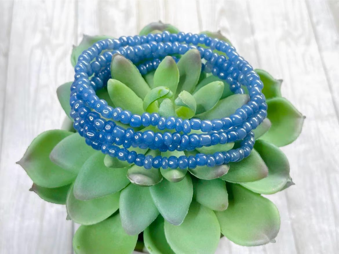 periwinkle blue shade stacked bracelets