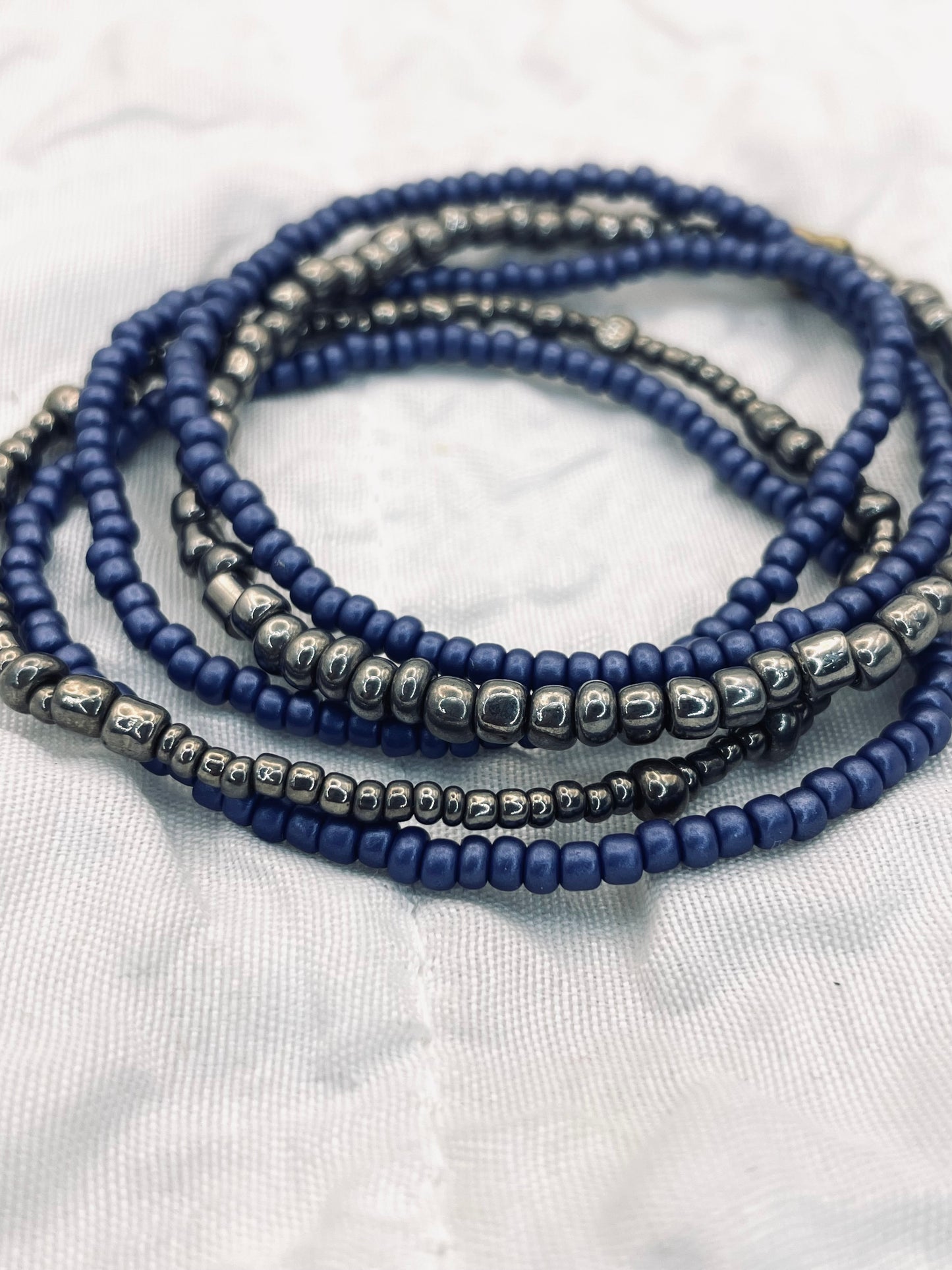 Blue and silver bracelets gunmetal and blue bracelet stack everyday bracelets