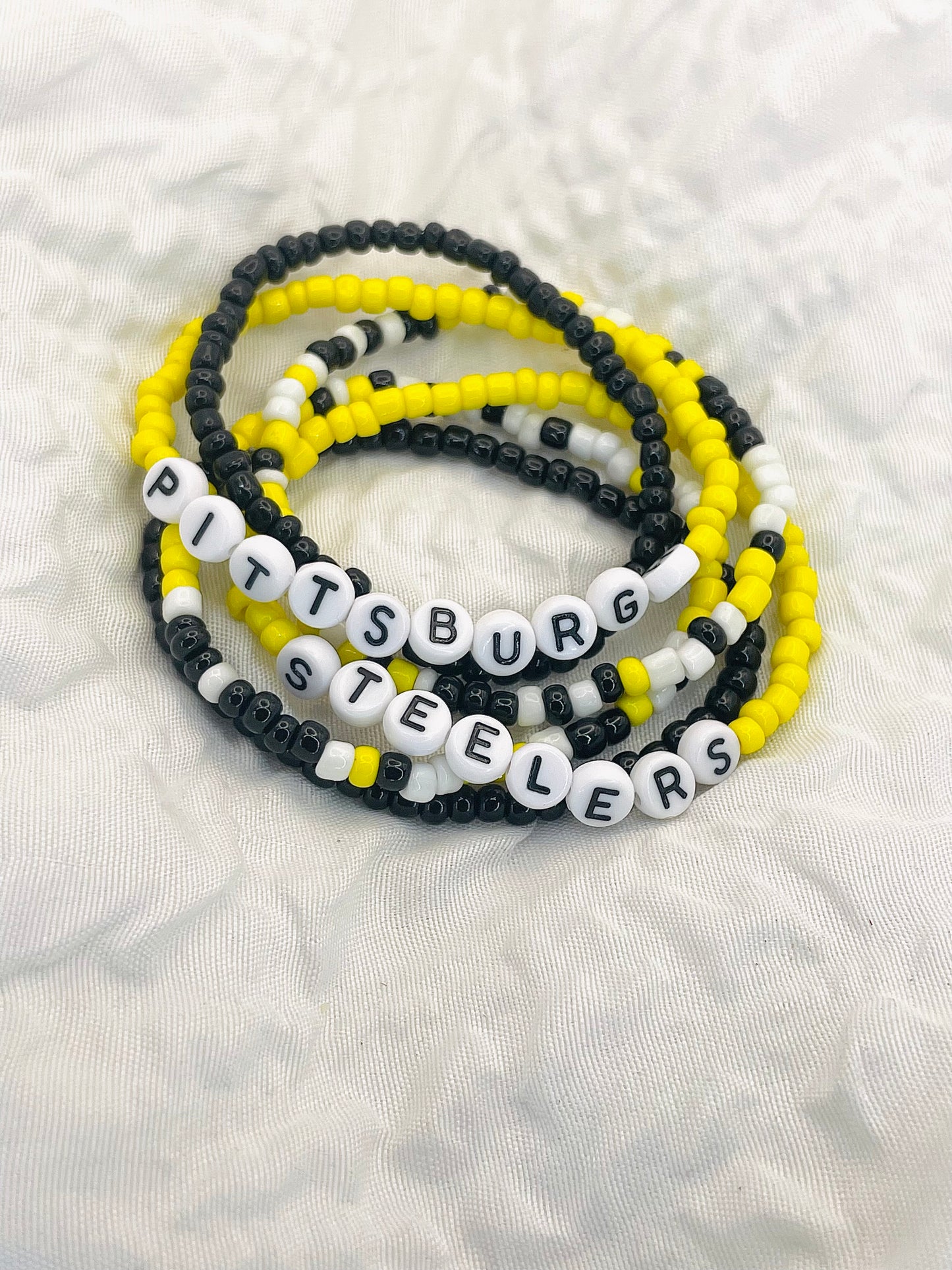 Steelers bracelet set, Pittsburgh Steelers bracelet gift